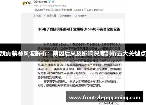 魏震禁赛风波解析：前因后果及影响深度剖析五大关键点